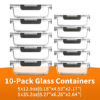 20-Container Airtight Glass Food Storage System – 40-Piece Smart Meal Prep Set