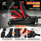 4 Ton Low Profile Steel Racing Floor Jack Lift Up To 21"