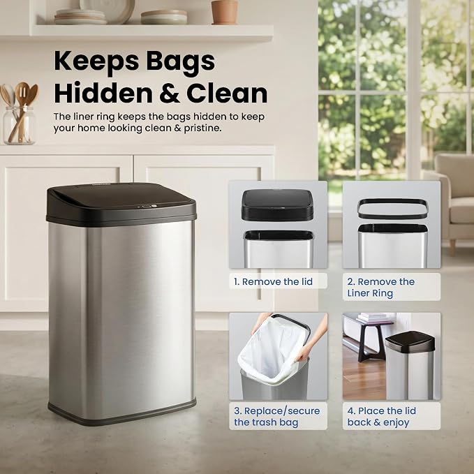 AutoSense™ Smart Trash Can – Infrared Motion Sensor Hands-Free Garbage Bin