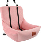 WOOAIDAGG Dog Car Seat for Small Dogs,Ultra-Soft Fabric,2 Storage Pockets & Safety Leash,Adjustable Straps,Easy to Install,Fully Detachable and Washable(Beige)